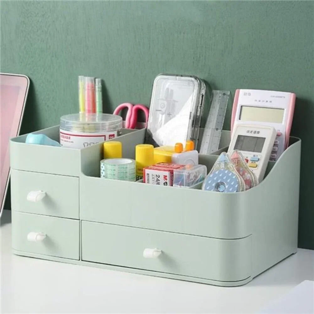 Makeup Organizer for Vanity, Large Capacity Desk Organizer with Drawers